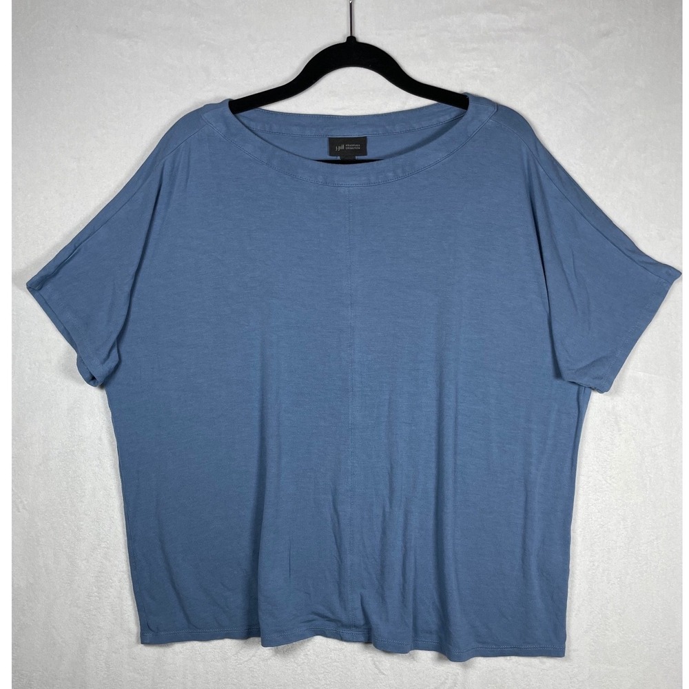 j jill boatneck dolman short sleeve top S wearever lagenlook minimalist soft